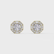 Octagon Halo Diamond Stud Earring, product video