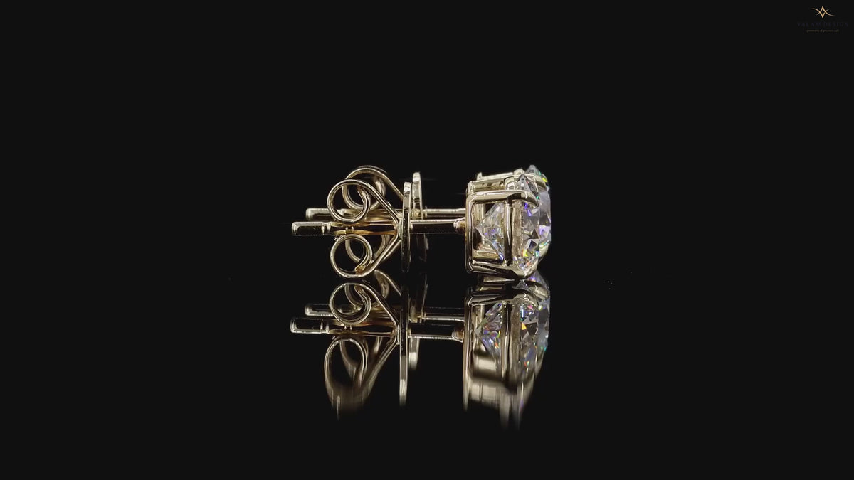 Round Diamond Stud Earring, product video