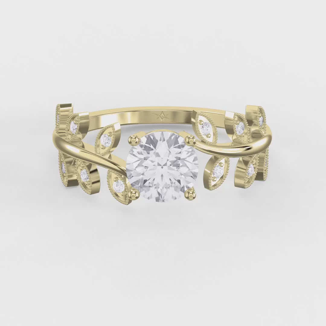 Whispering Leaves Design Vintage Ring, product video