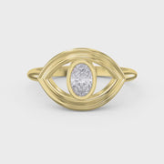 Modern Oval Cut Diamond Eye Design Ring, product video