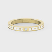 Minimalist Moon Motif Round Diamond Celestial Ring, product video