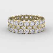 Wide Multi Row Round Brilliant Cut Diamond Band, product video