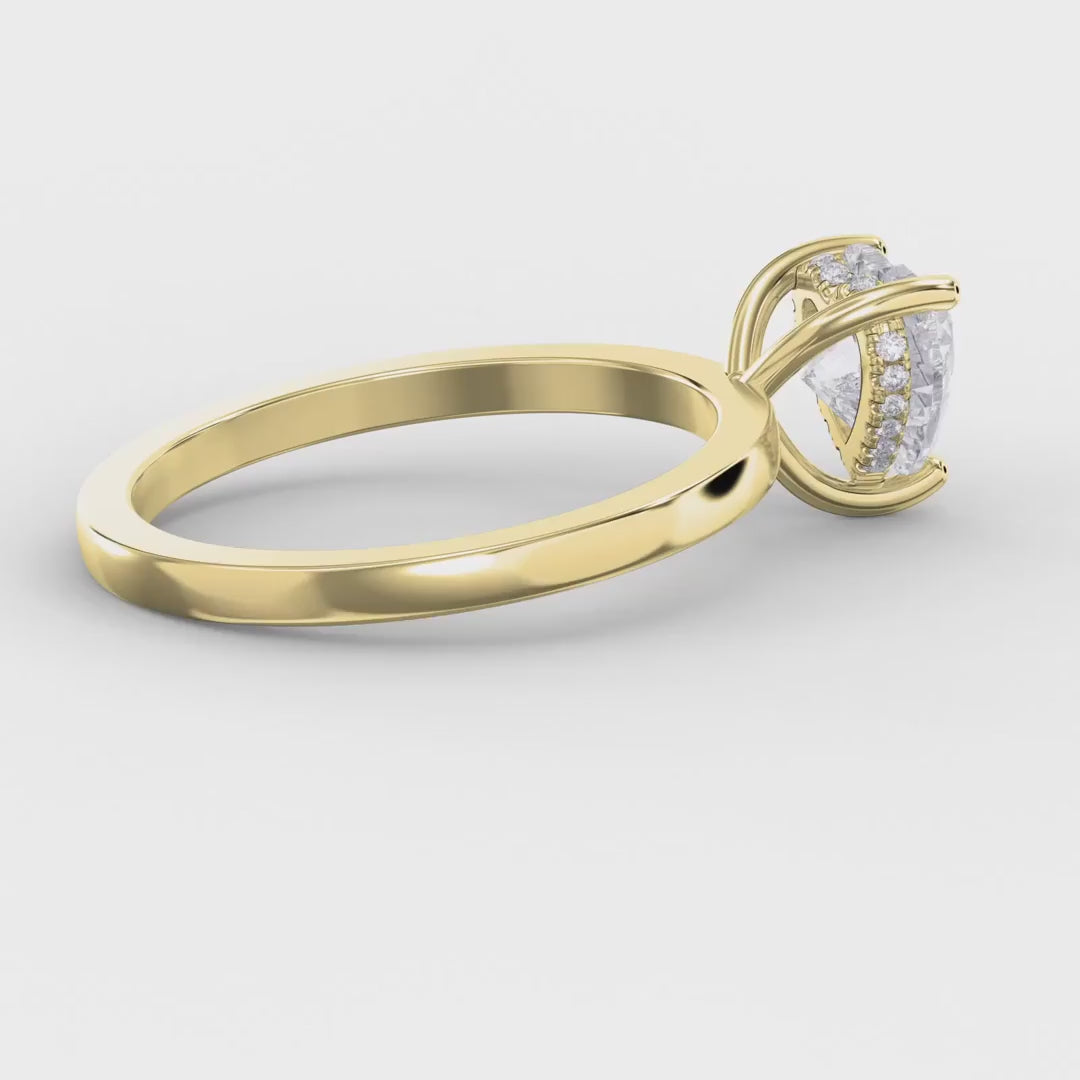 Amour Whisper Heart Brilliant Hidden Halo Ring, product video