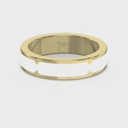Natural Impression Wedding Band with White Enamel, product video