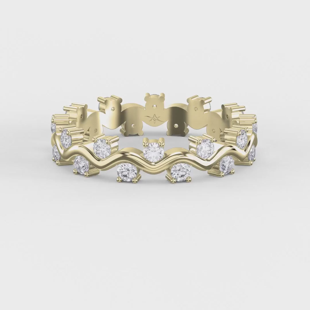 Curved Diamond Ring with Round Brilliant Cut, product video