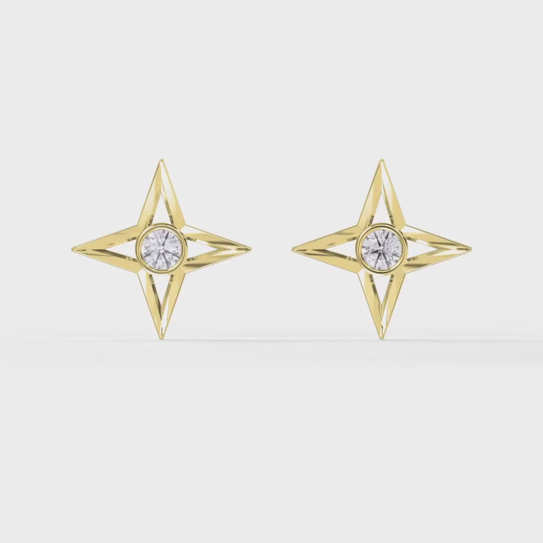 Round Diamond Celestial Sparkle Fashion Earrings, product video