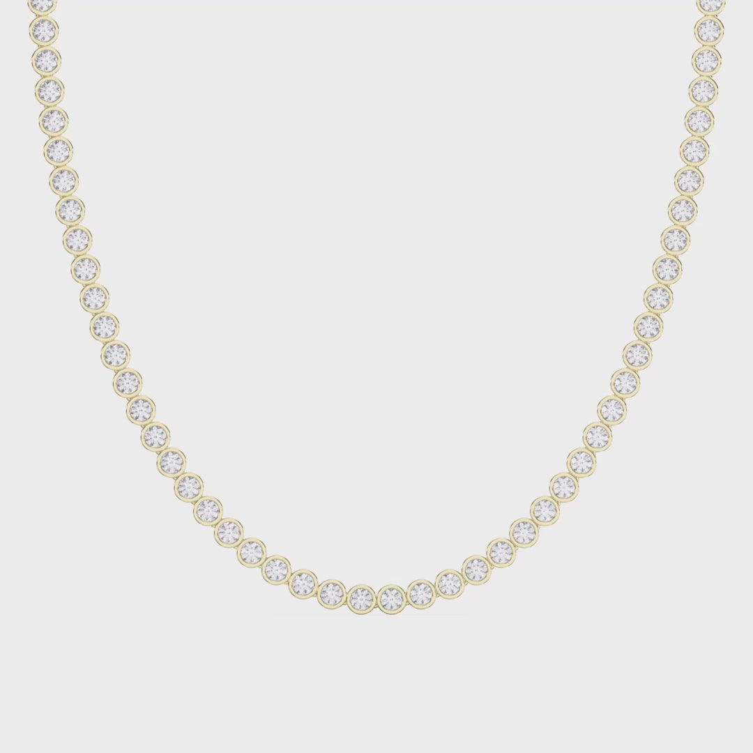 Round Shape Diamond Tennis Necklace, product video