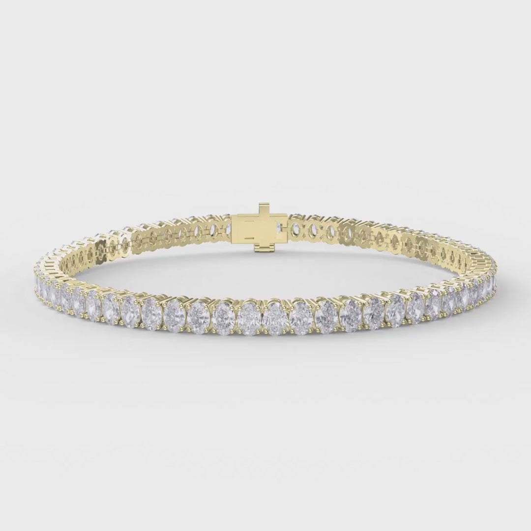 Oval Shape Diamond Tennis Bracelet, product video