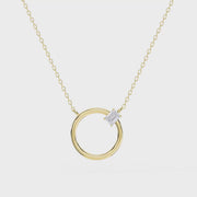 Circle Design Diamond Pendant Necklace, product video