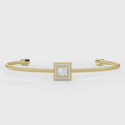 Cuff Bracelet with Square Halo Centrepiece, product video