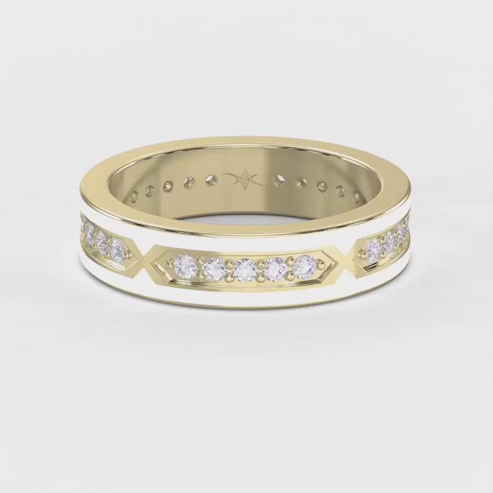 Round Diamond with White Enamel Band, product video