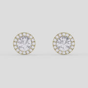 Halo Design Round Diamond Earring Stud, product video