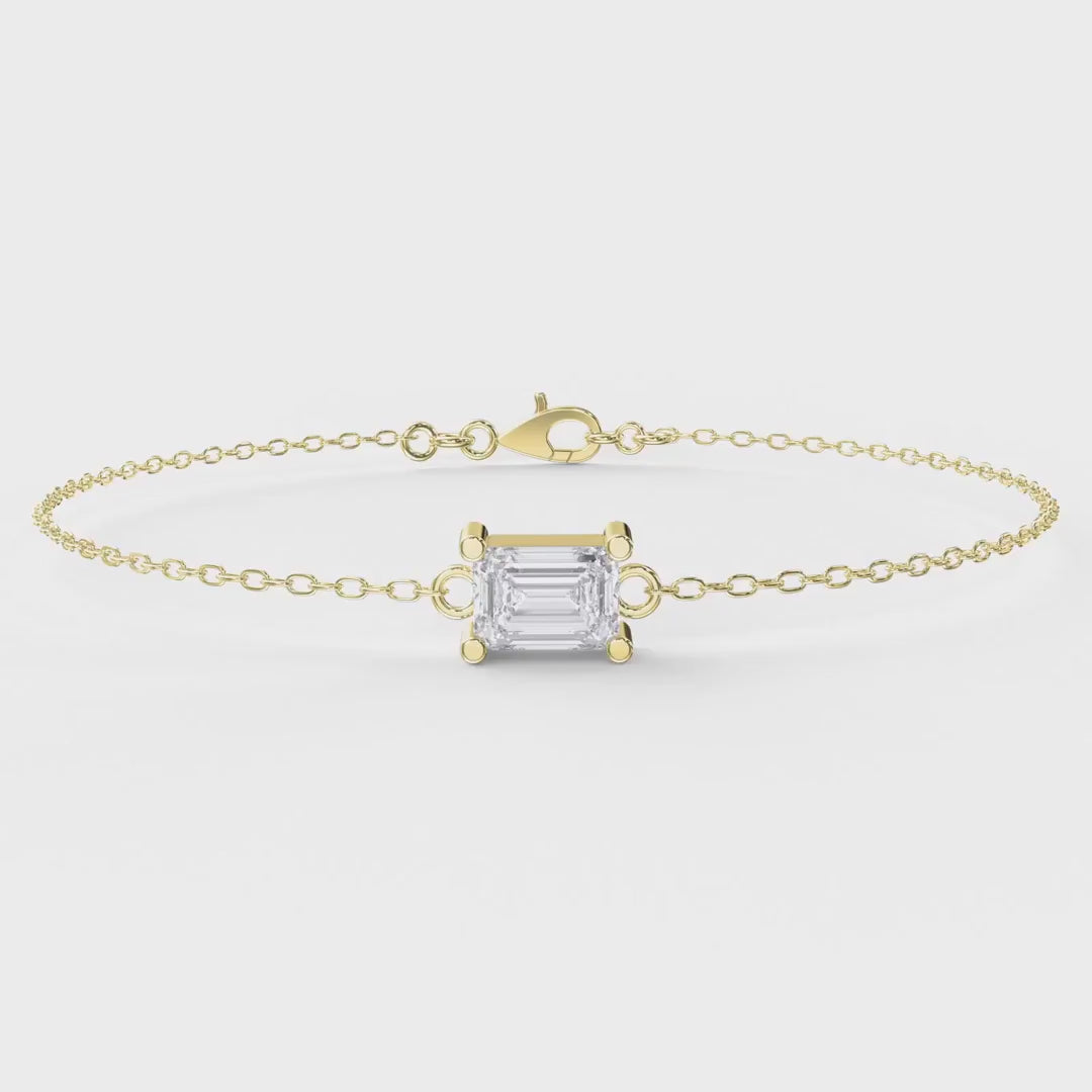 Emerald Diamond Luminous Link Chain Bracelet, product video