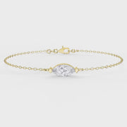 Elegant Marquise Diamond Solitaire Chain Bracelet, product video
