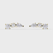 Pear and Round Diamond Cluster Design Fashion Earrings, product video