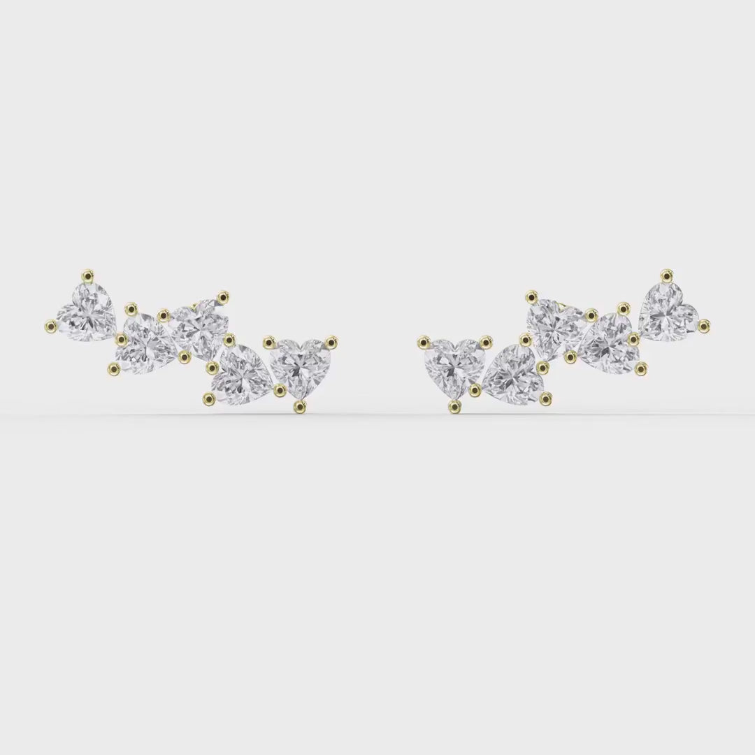 Heart Diamond Cluster Design Fashion Earrings, product video