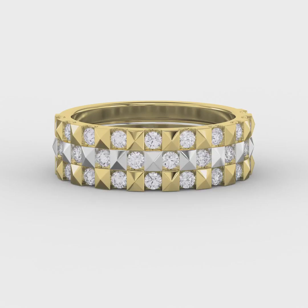 Stellar Edge Two Tone Diamond Band, product video