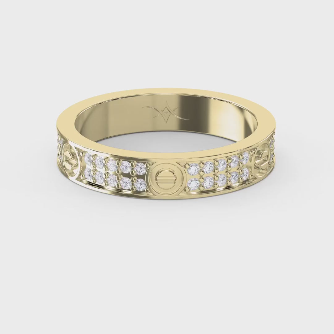 Elegant Round Diamond Gold Band, product video