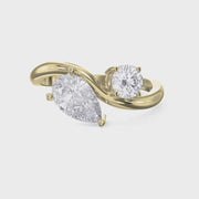 Toi et Moi Pear and Round Diamond Fashion Ring, product video
