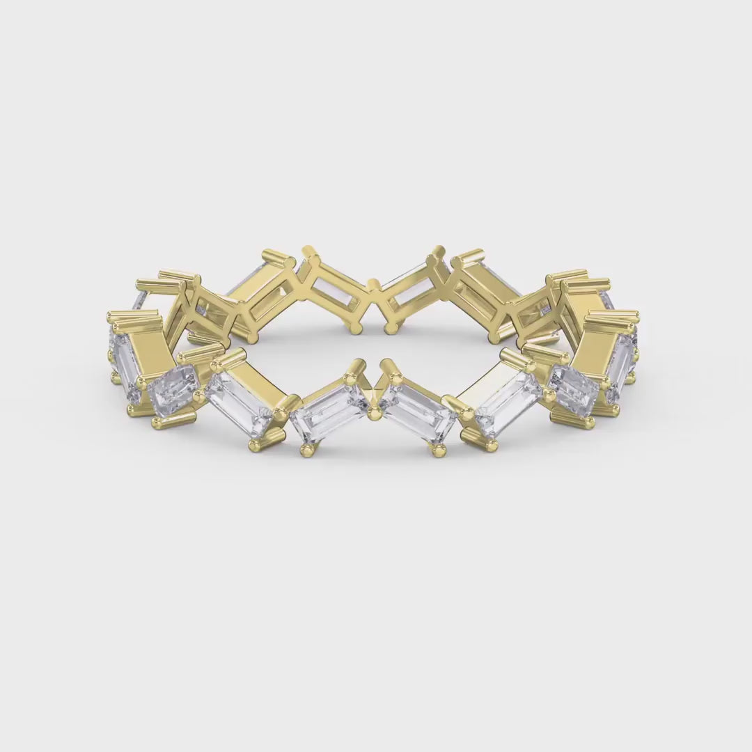 Zig Zag Baguette Diamond Anniversary Ring, product video