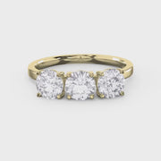 Three Stone Round Brilliant Cut Diamond Fashion Ring, product video