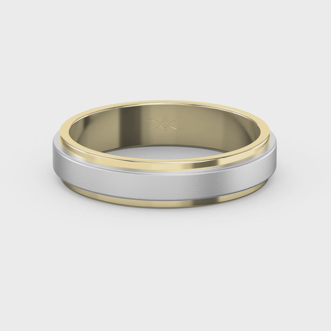 Two Tone Wedding Band Crafted Entirely in Metal, product video