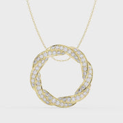 Round Diamond Twisted Circle of Life Fashion Necklace, product video