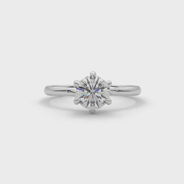 Classic Round Cut Diamond Solitaire Engagement Ring, product video
