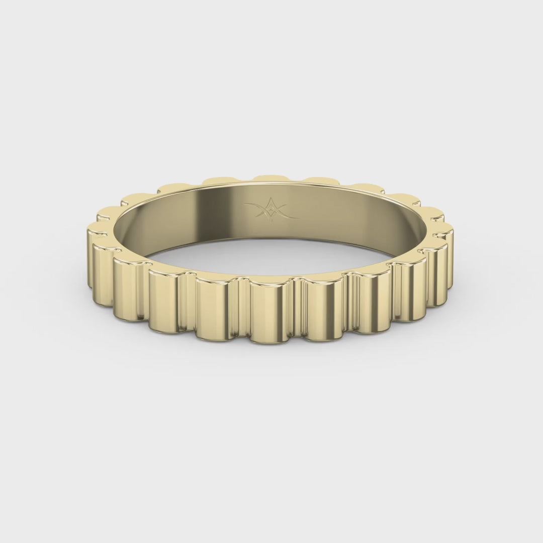 Fluted Wedding Metal Band, product video