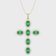 Sterling Oval Cut Cross Pendant Necklace, product video
