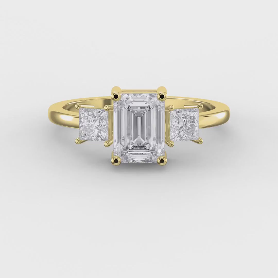 The Axis Trio Emerald Ring, product video
