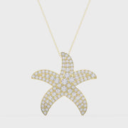 Round Diamond Celestial Starfish Pendant, product video