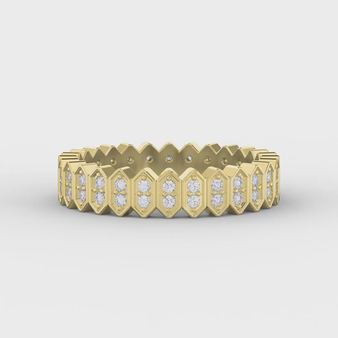 Marquise Motif Round Diamond Wedding Band, product video