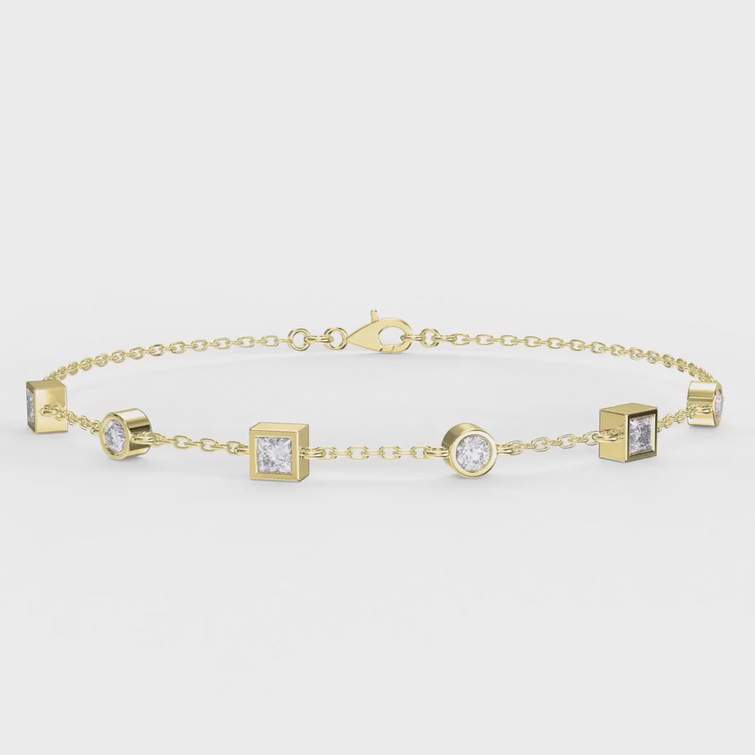 Modern Diamond Station Bracelet, product video