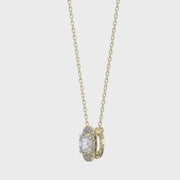 Round Shape Diamond and Side Stone Halo Design Pendant, product video
