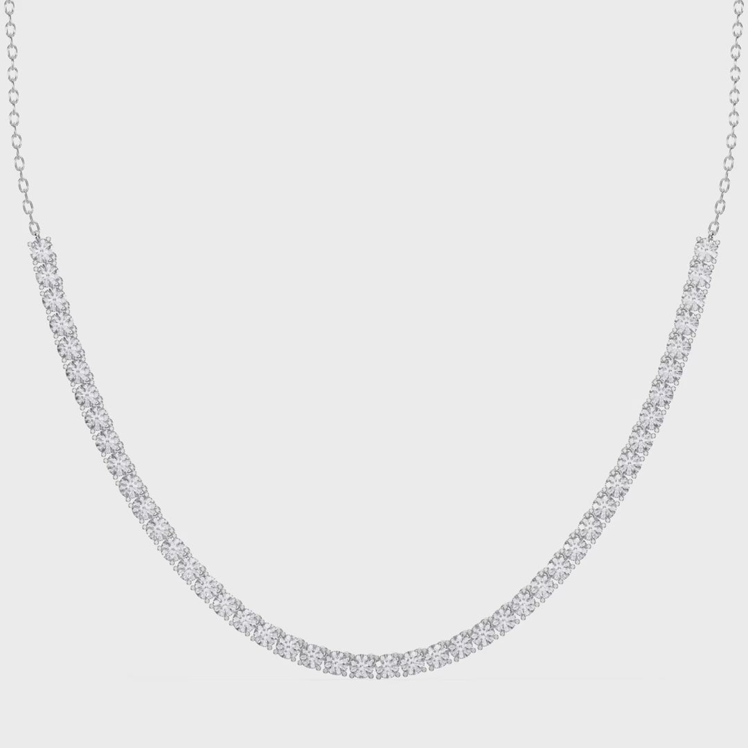 Elegance Redefined Round Diamond Tennis Necklace, product video