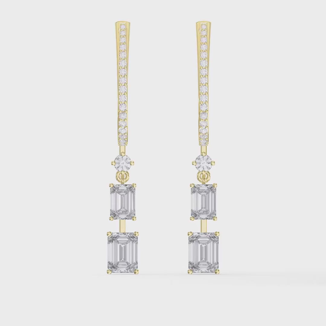 Hoops Inspired Drop Diamond Earring, product video
