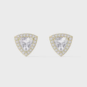 Trillion Cut Diamond Halo Stud Earrings, product video