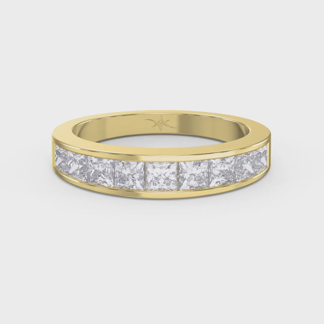 Princess Cut Channel Set Diamond Band, product video