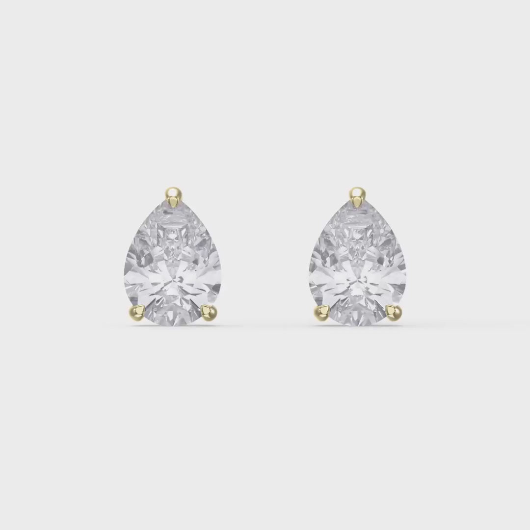 Pear Diamond Stud Earrings, product video