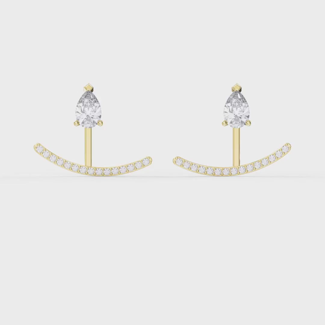 Diamond Curve Bar Fashion Earring, product video