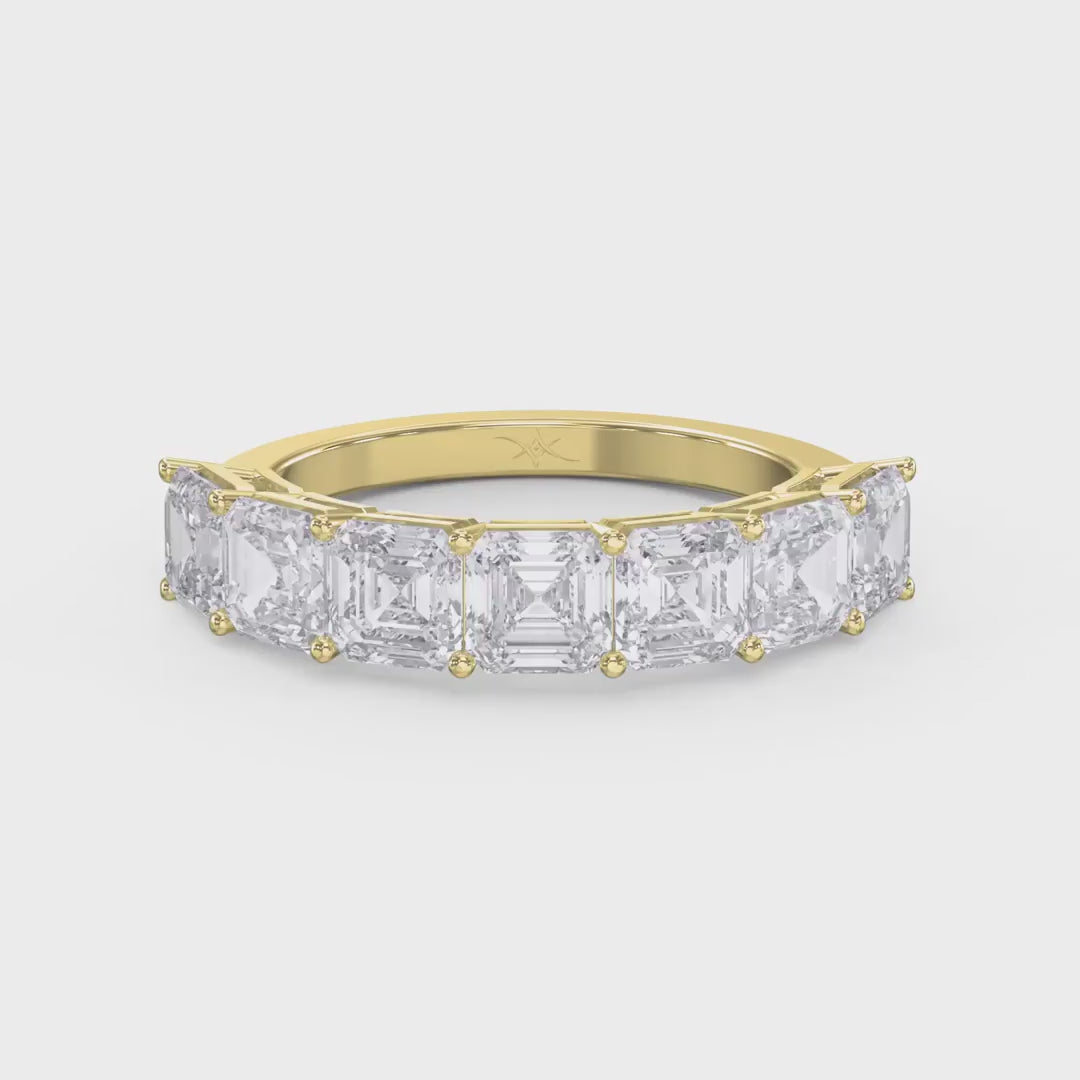 Asscher Cut Half Diamond Band, product video