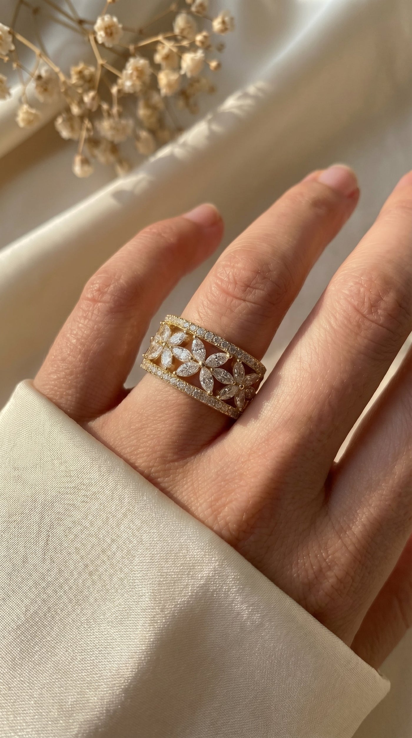 Crafted Round & Marquise cut Diamond Band, view 2
