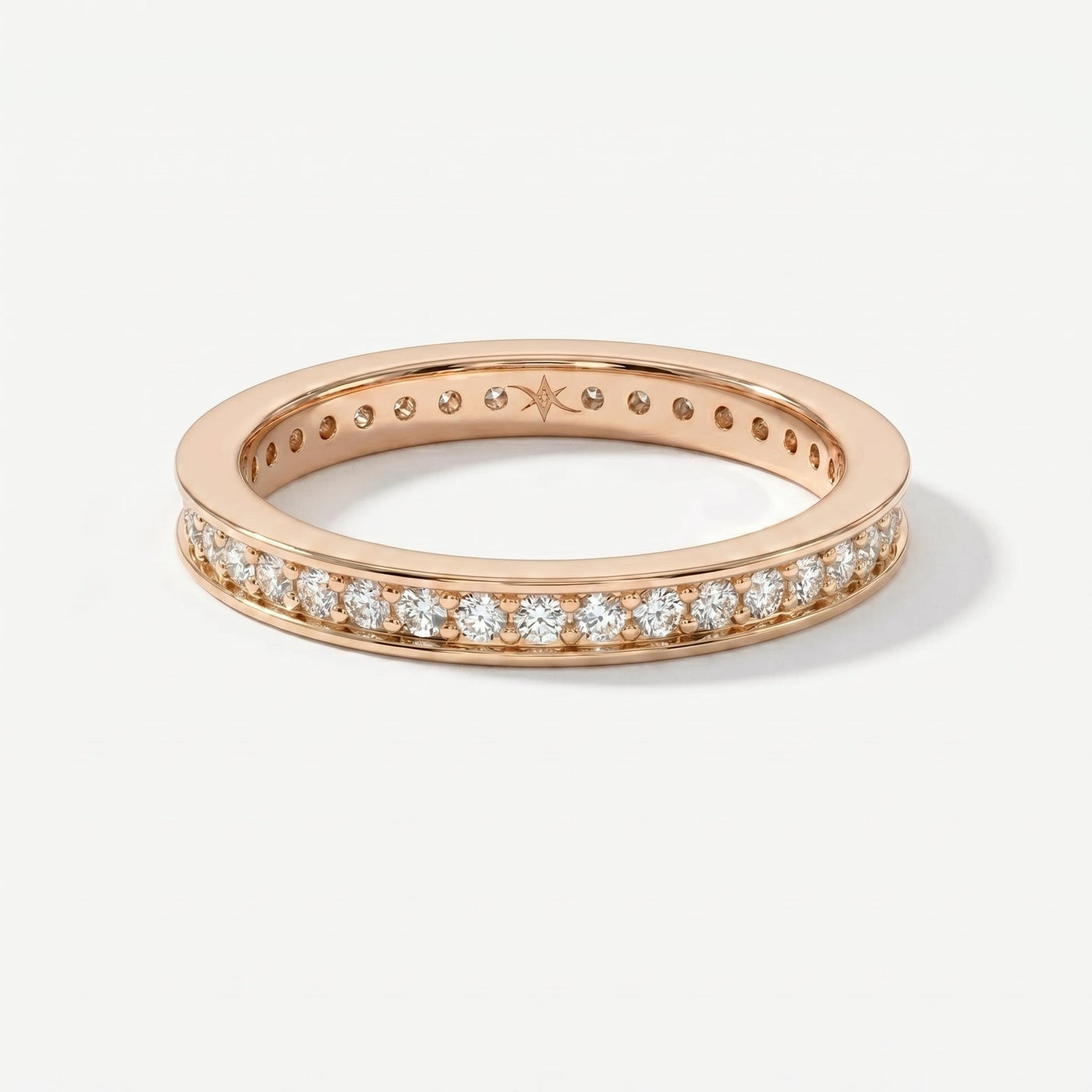 Minimalist Round Diamond Eternity Band Ring, view 7