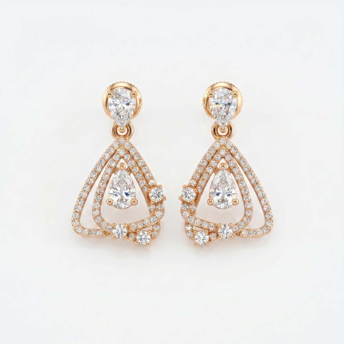 Drop & dangle earrings with geometric open-frame design, view 6