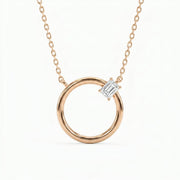 Circle Design Diamond Pendant Necklace, view 7