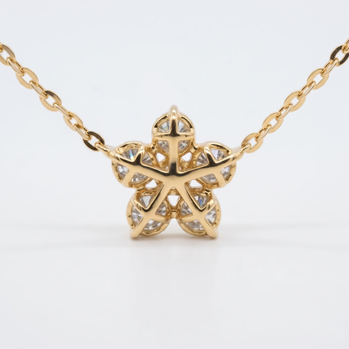 Round Brilliant Lab Diamond Flower Pendant Necklace, image 2