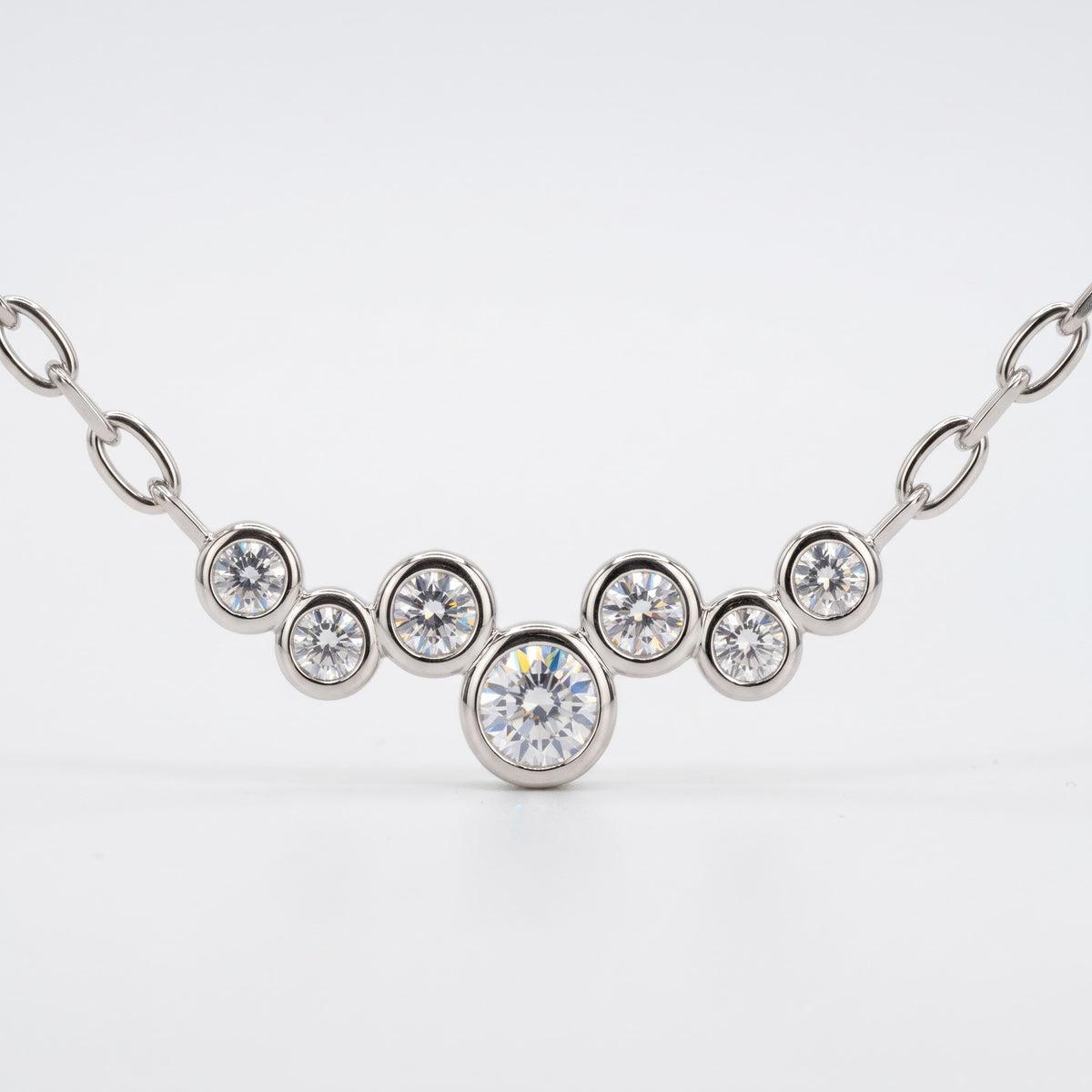 Round Diamond Cluster Pendant Necklace, image 5