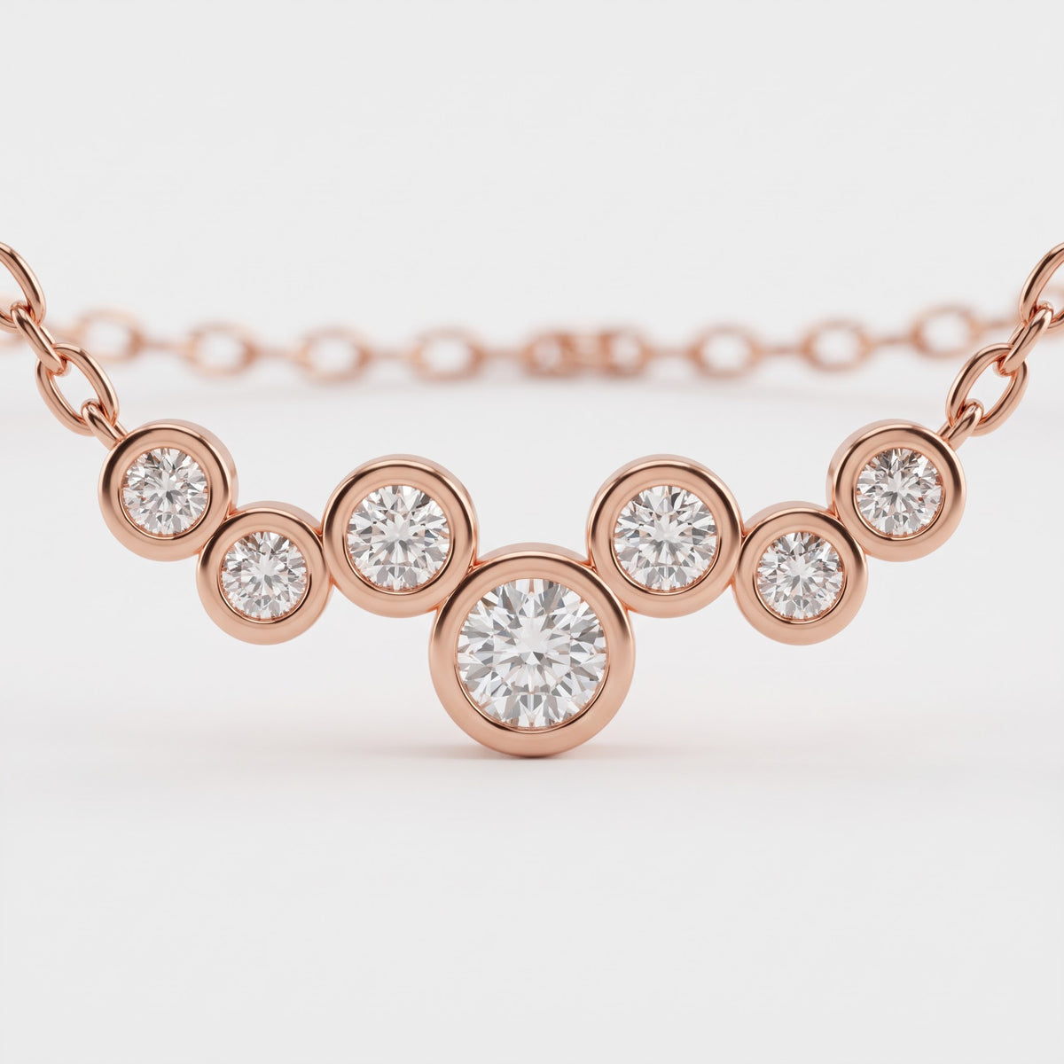 Round Diamond Cluster Pendant Necklace, image 6