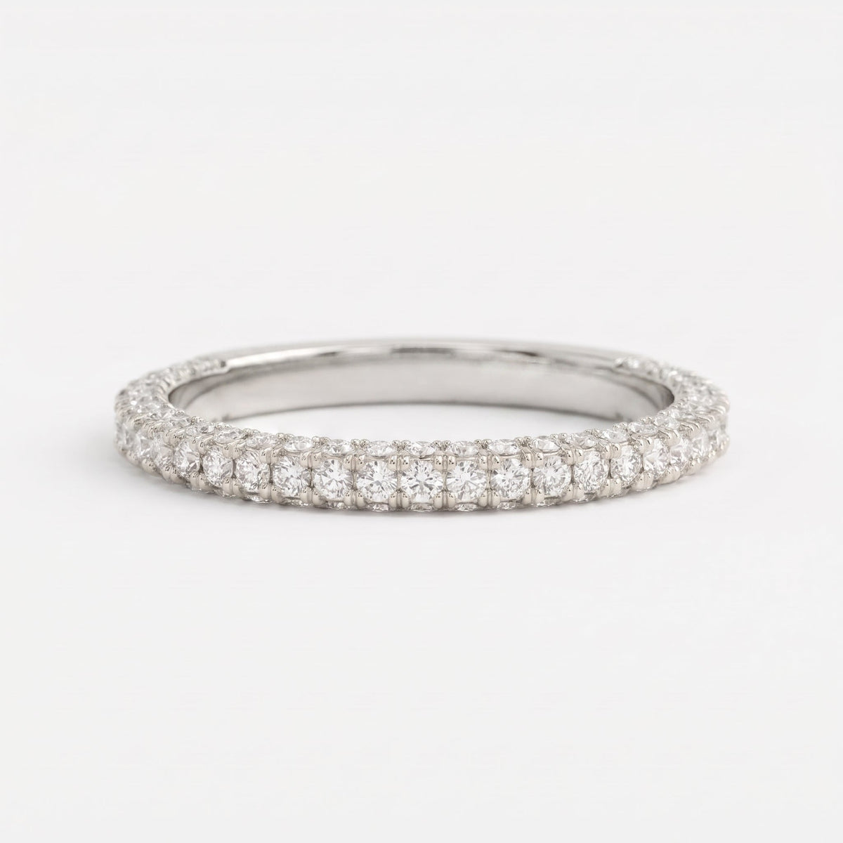 Round Brilliant Lab Diamond Wedding Band Eternity Ring, view 5